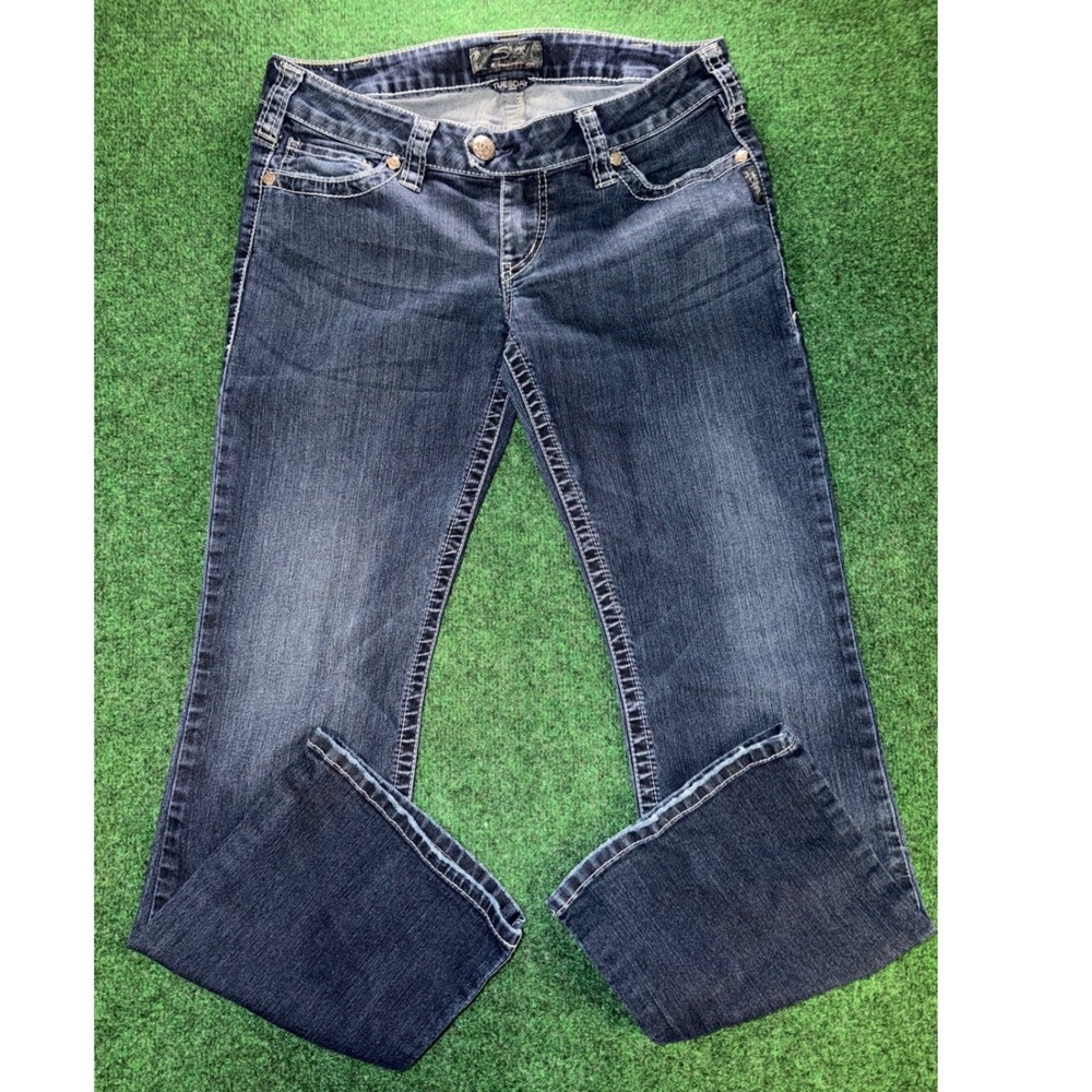 Silver Jeans Co Tuesday Low Slim Bootcut Dark Wash Denim Jeans W32 L31